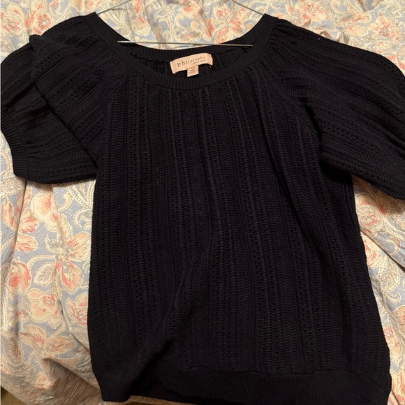 Philosophy Sweaters - Half Sleeve Knit Sweater Navy/blackish PHILOSOPHY Size Medium